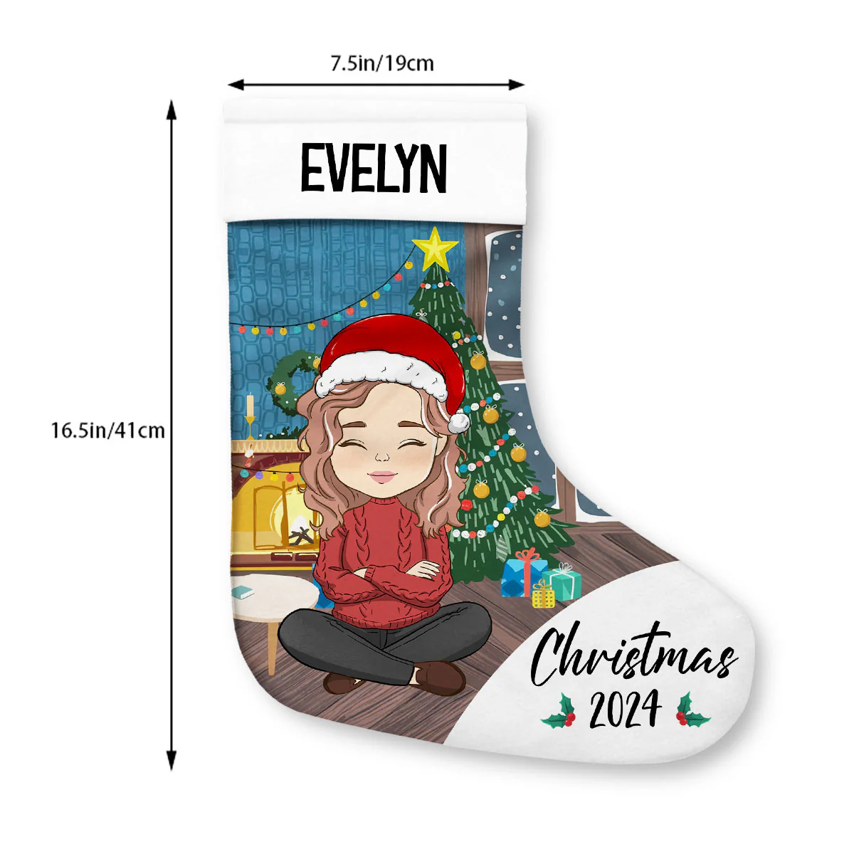 Family Christmas 2024 - Personalized Custom Christmas Stocking - Image 6
