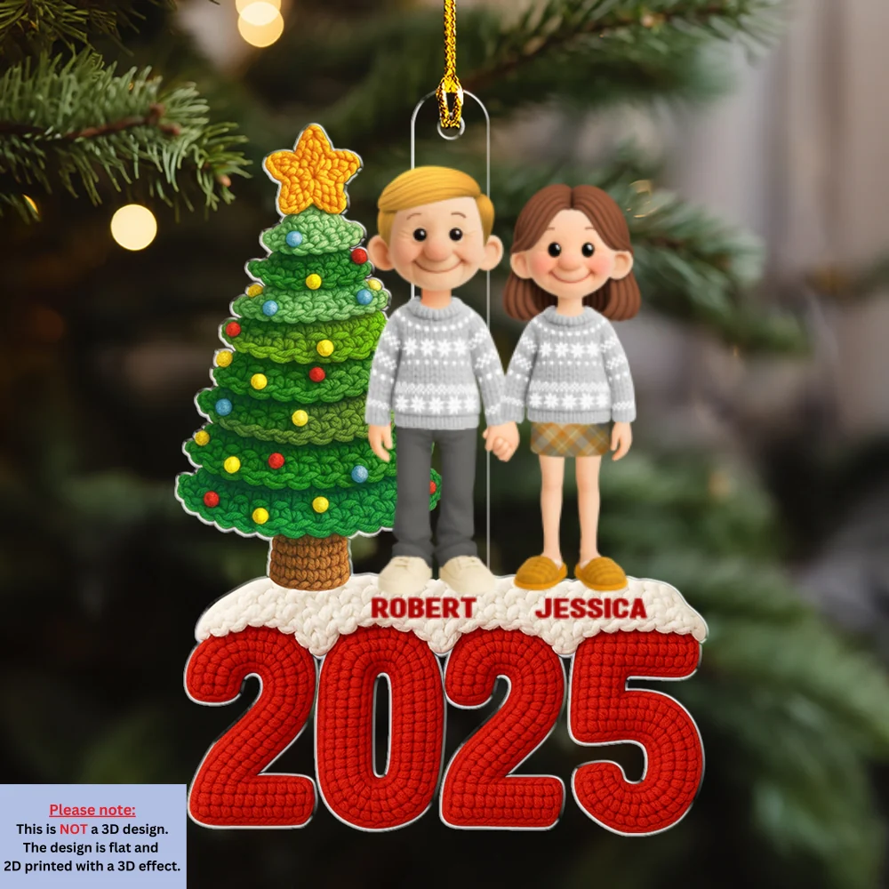 Family Christmas Crochet - Personalized Custom Acrylic Ornament - Image 7