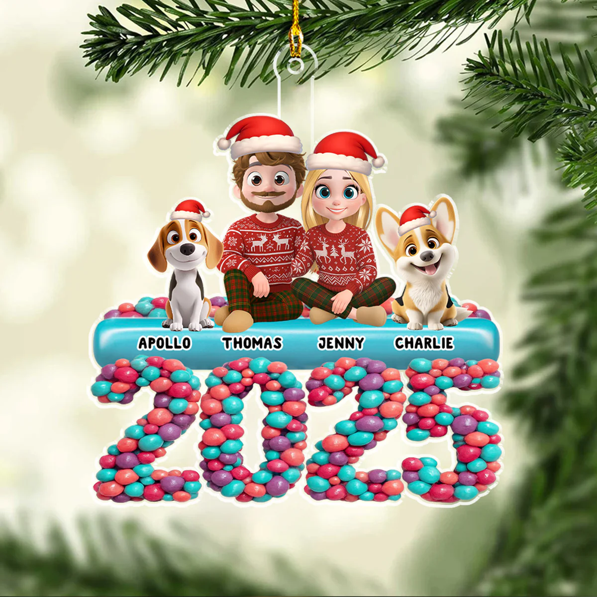 Family Christmas Eve - Personalized Custom Acrylic Ornament - Image 4