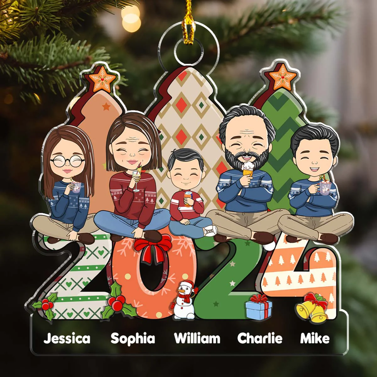 Family Christmas Gift - Personalized Custom Acrylic Ornament - Image 2