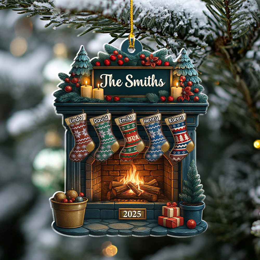 Family Christmas - Personalized Custom Acrylic Ornament - Image 4