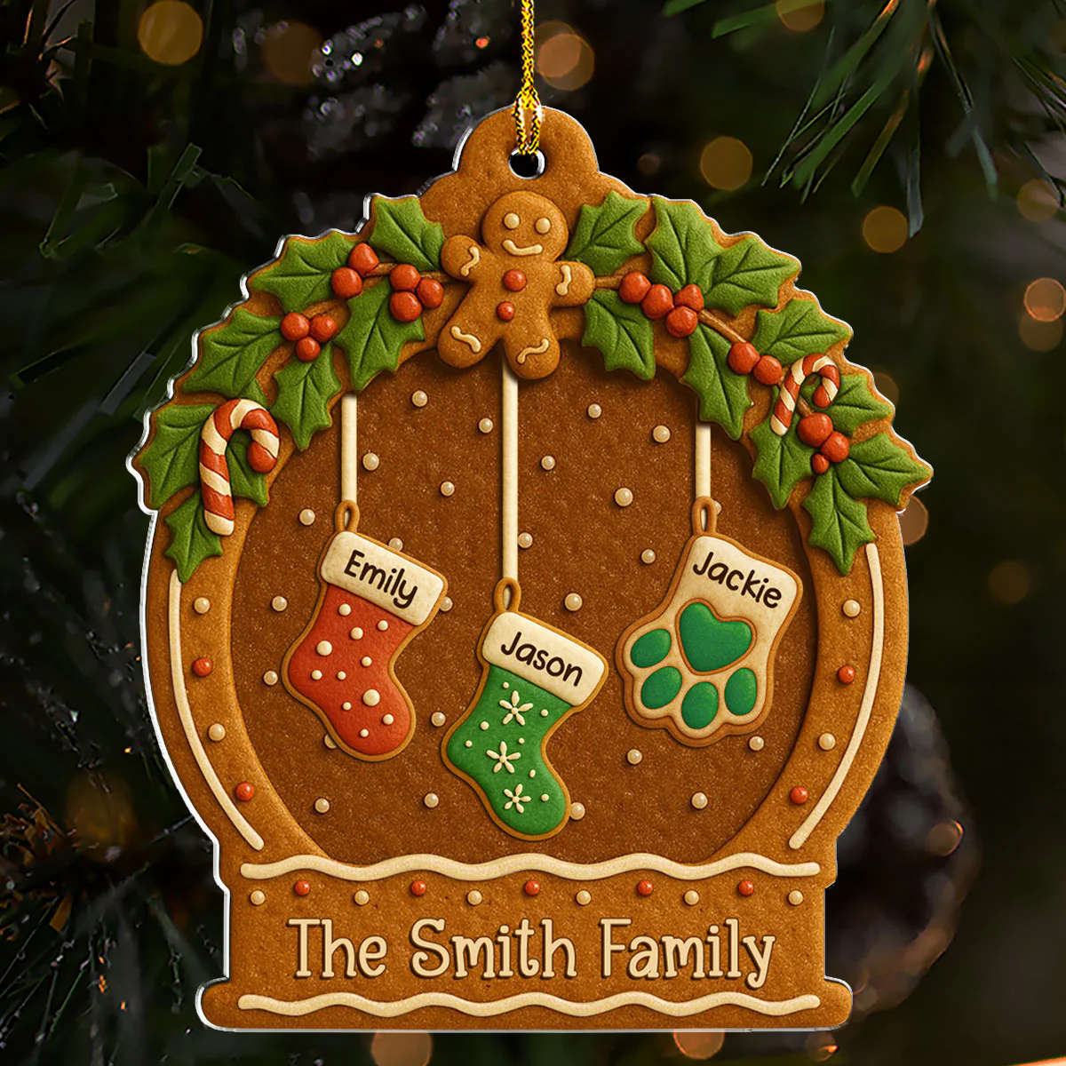 Family Cookies Christmas - Personalized Custom Acrylic Ornament - Image 3