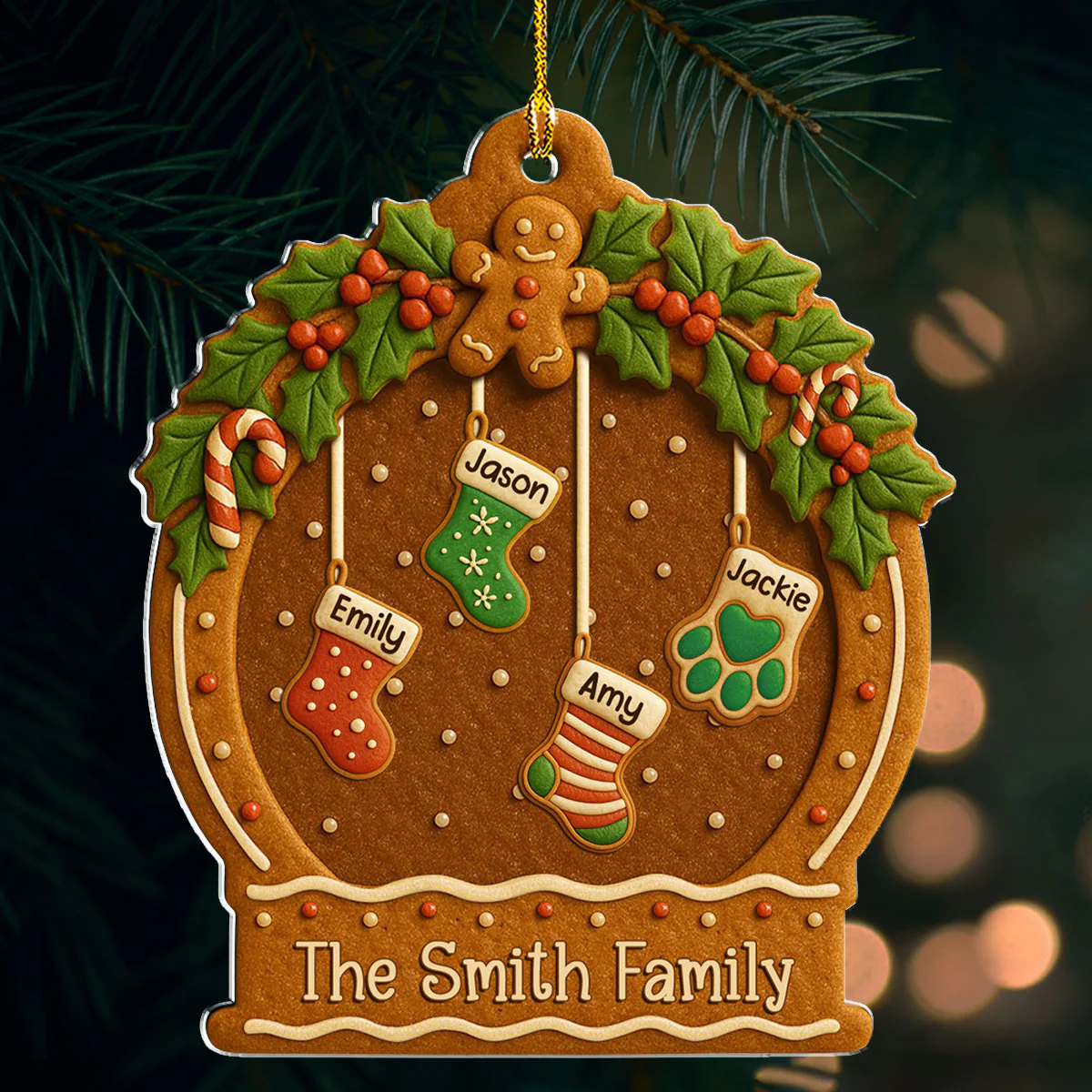 Family Cookies Christmas - Personalized Custom Acrylic Ornament - Image 4
