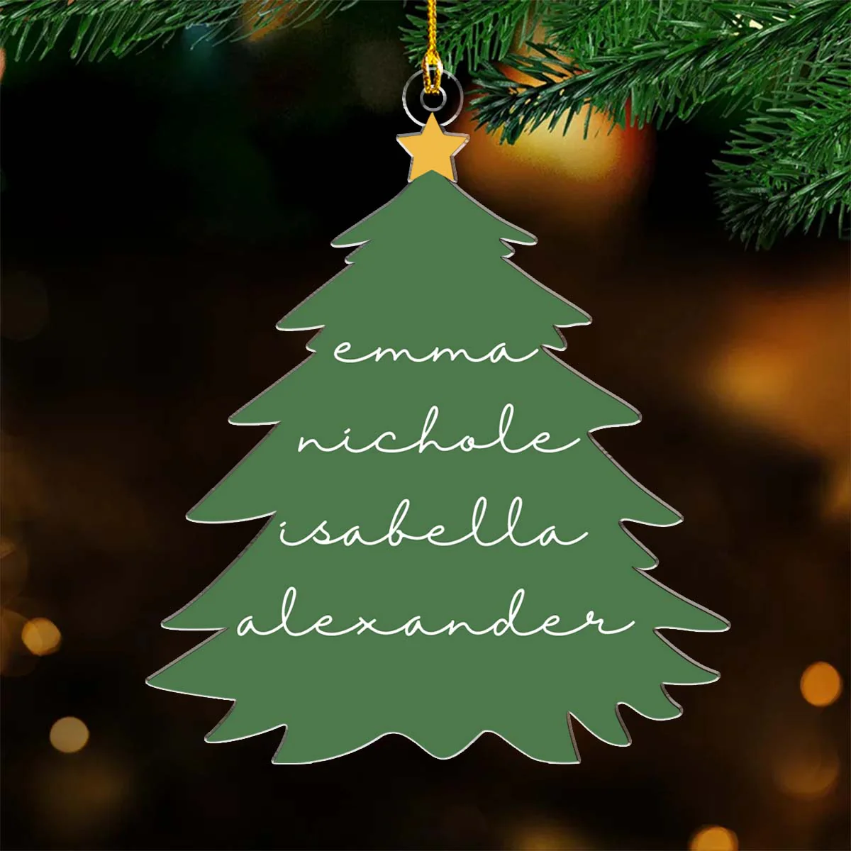 Family Cute Christmas Tree - Personalized Custom Acrylic Ornament - Image 3