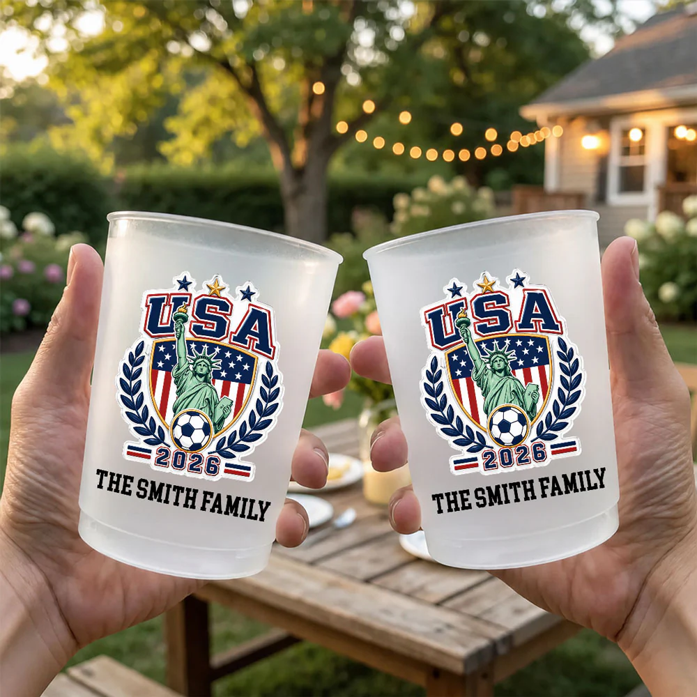 Family Football - Personalized Custom Frosted Cup - Image 4
