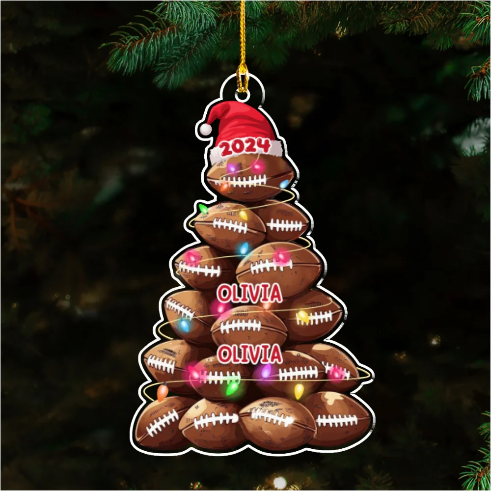 Family Football Team Christmas - Personalized Custom Acrylic Ornament - Image 6
