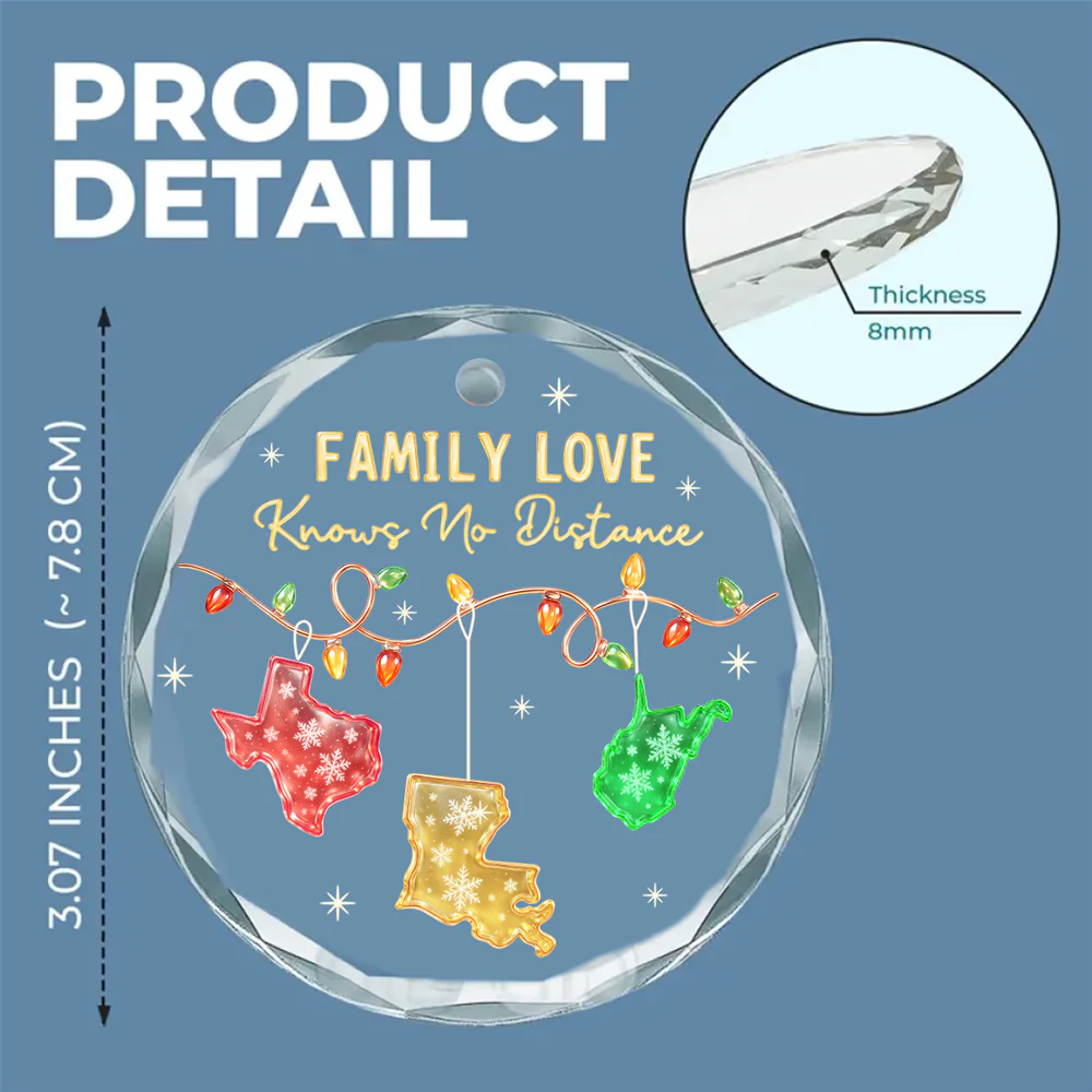 Family Forever And Ever Together - Personalized Custom Glass Ornament - Image 6