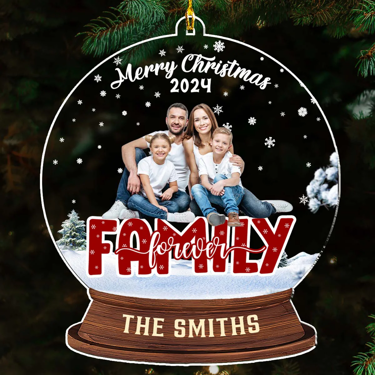Family Forever - Personalized Custom Acrylic Ornament - Image 2