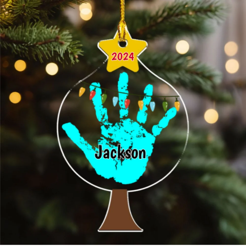 Family Handprints Tree - Personalized Custom Acrylic Ornament - Image 5