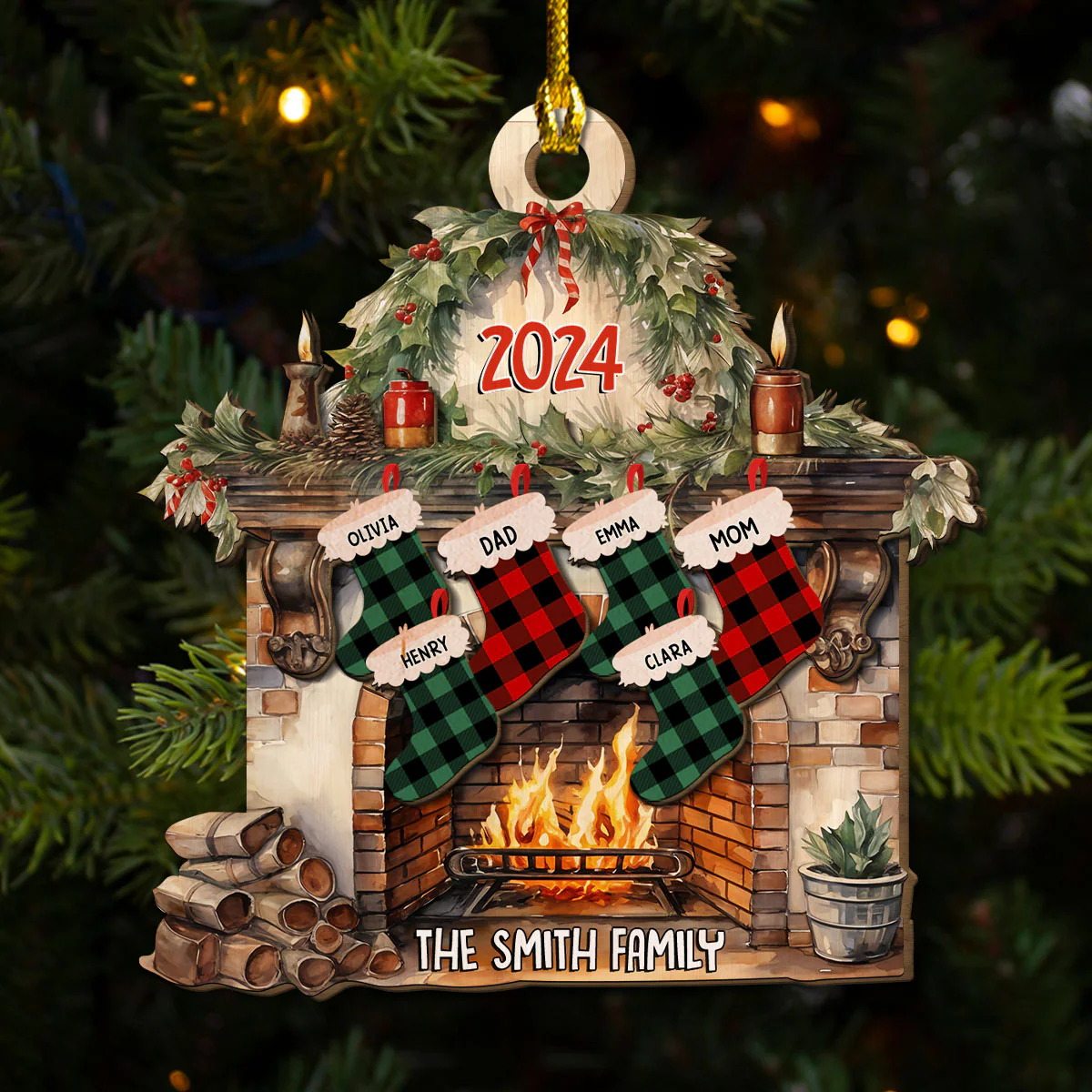 Family Heater - Personalized Custom 2-Layered Wood Ornament - Image 3