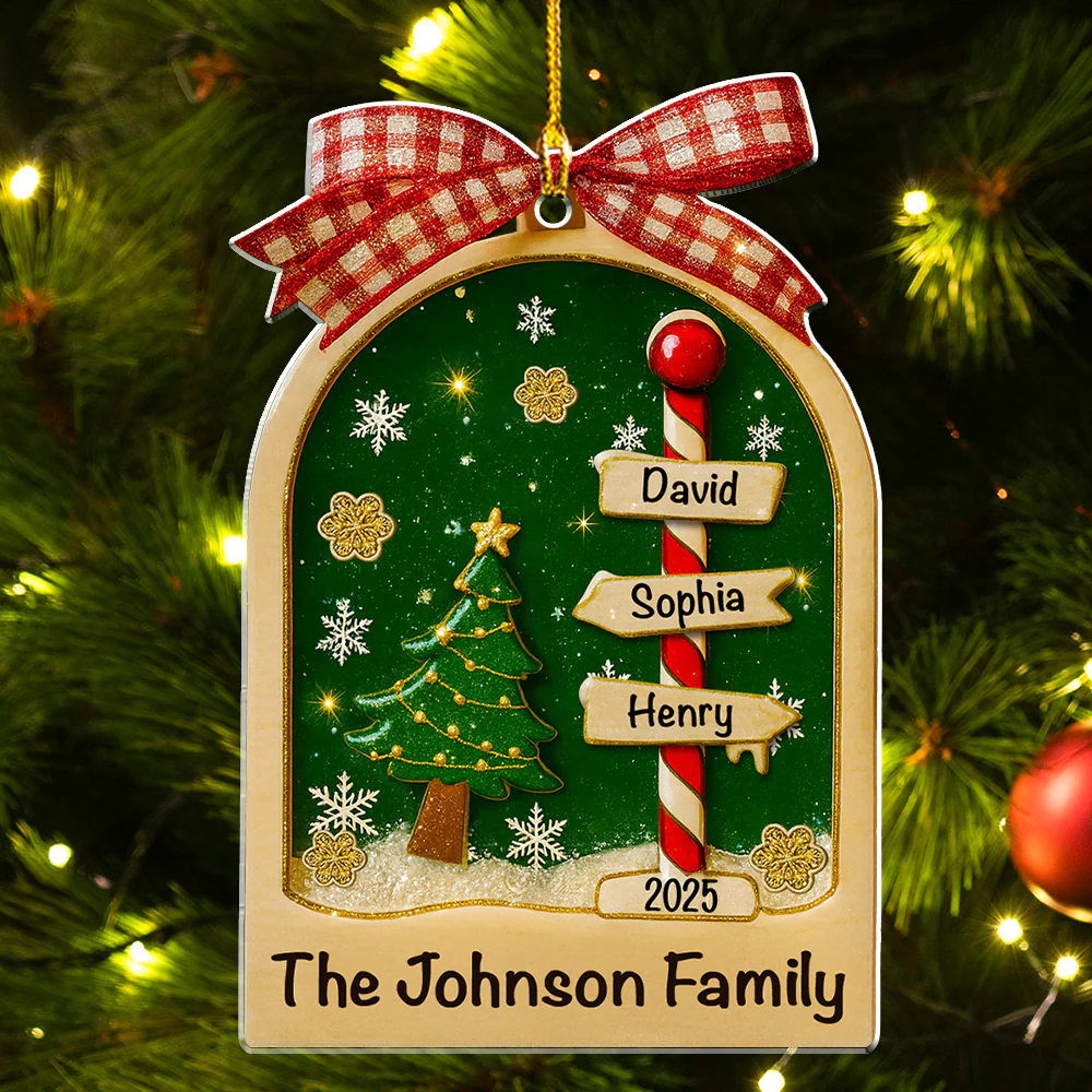 Family Holiday Magic - Personalized Custom Acrylic Ornament - Image 4