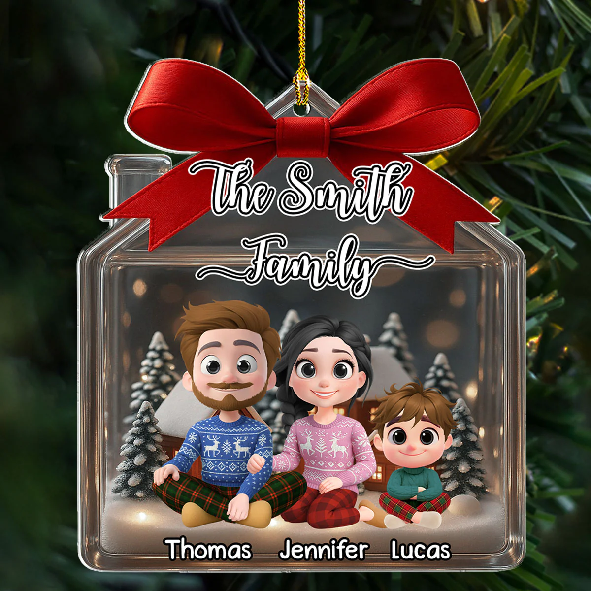 Family Home Sweet Home - Personalized Custom Acrylic Ornament - Image 4