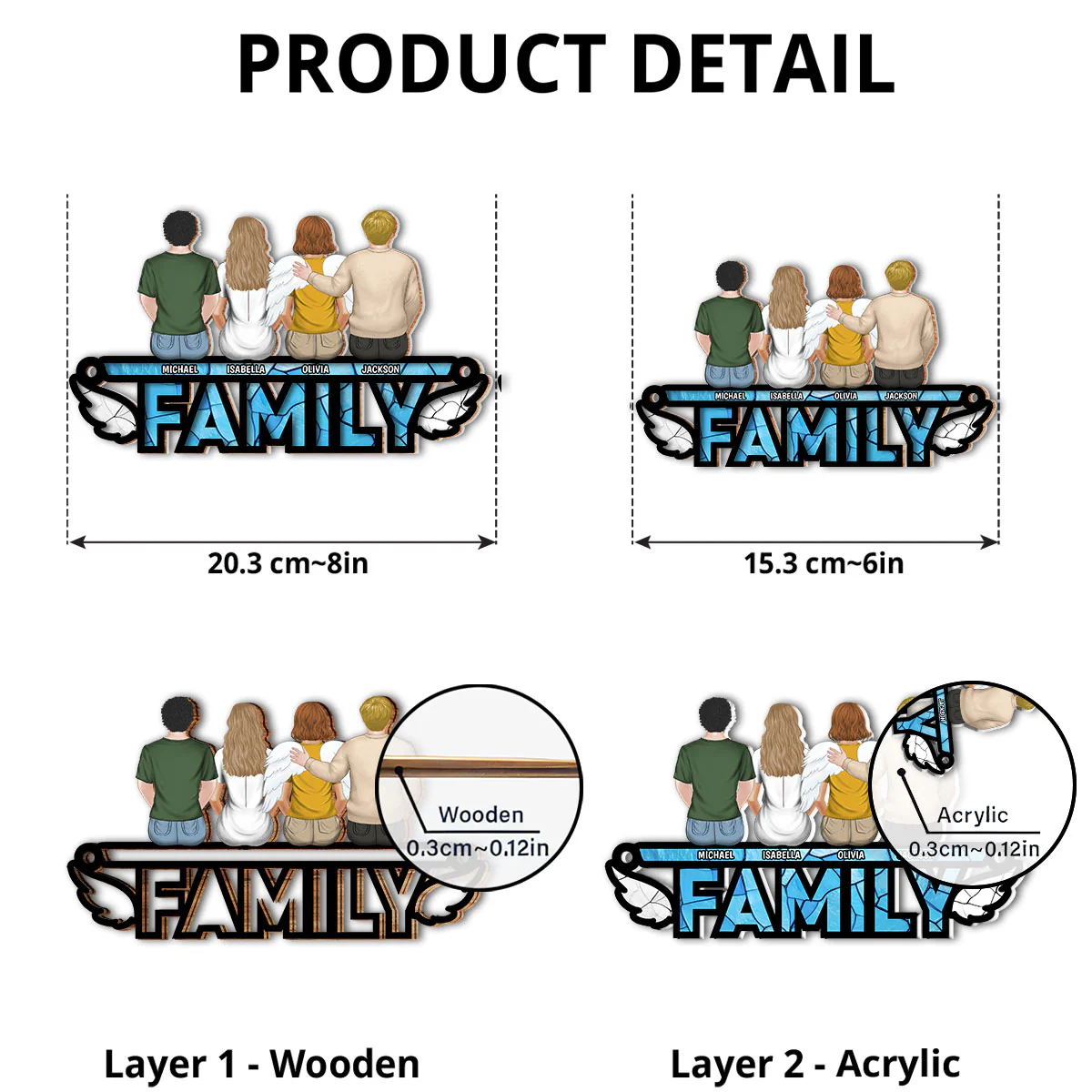 Family I'm Always With You - Personalized Custom Suncatcher - Image 5