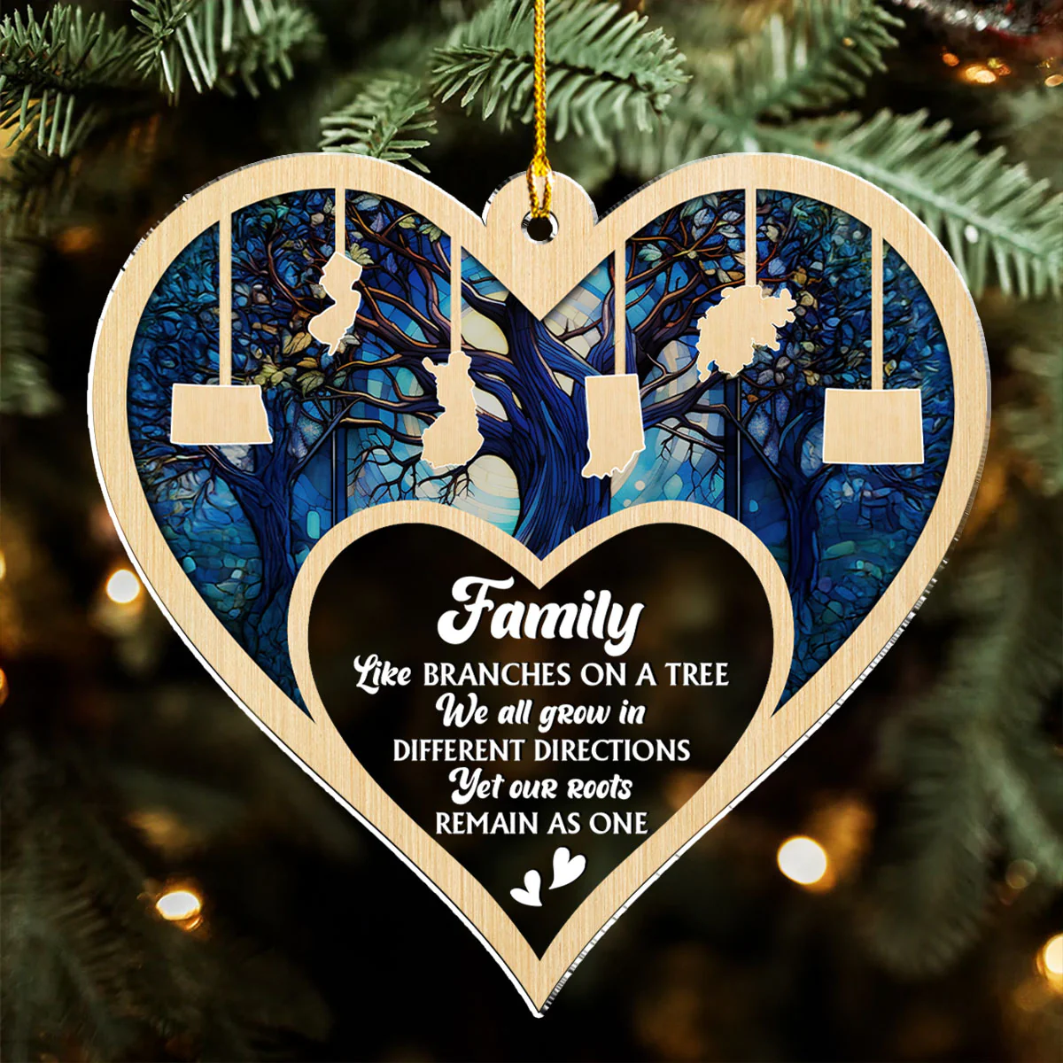 Family Like Branches On A Tree - Personalized Custom Acrylic Ornament - Image 3