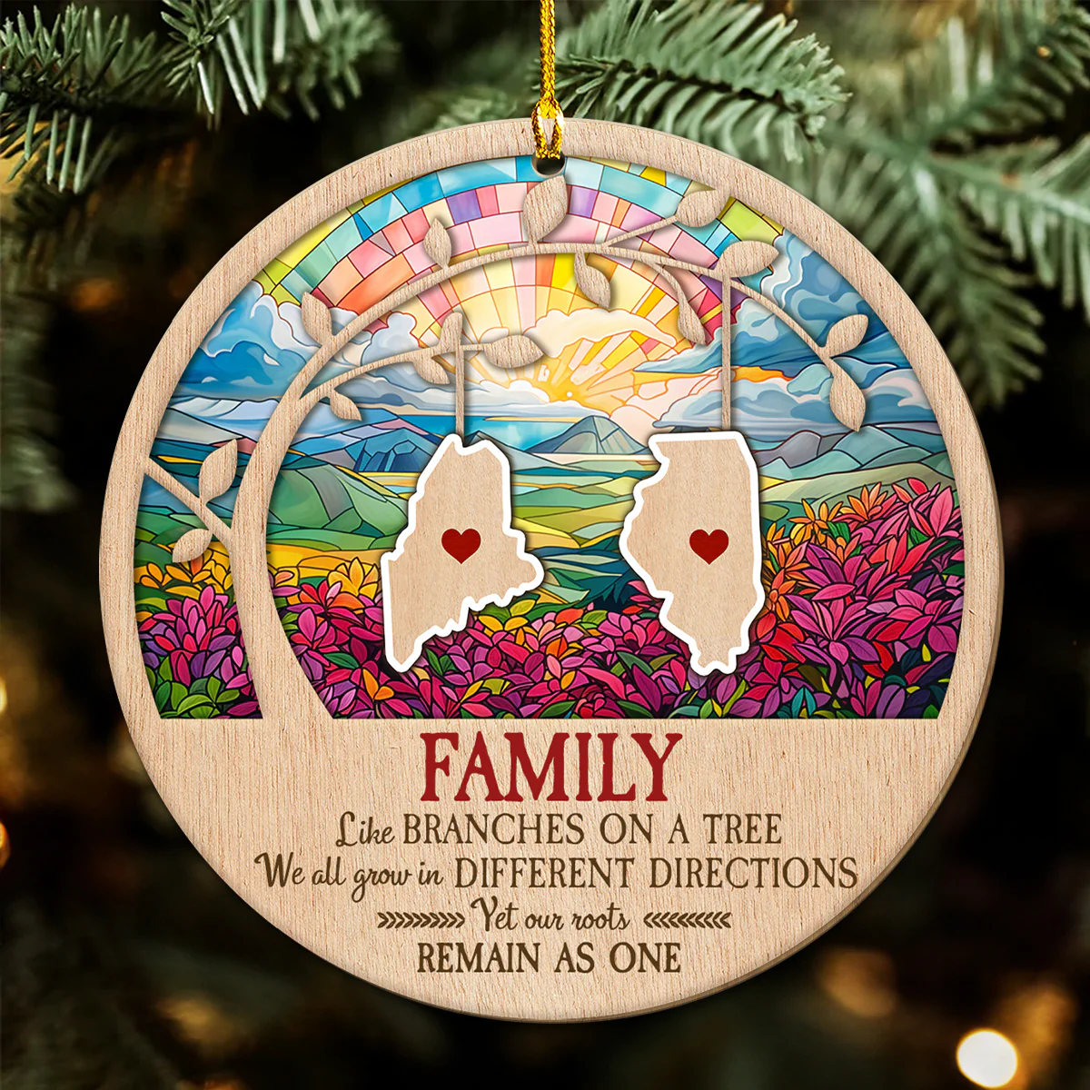 Family Like Branches On A Tree - Personalized Custom Wood Ornament - Image 3