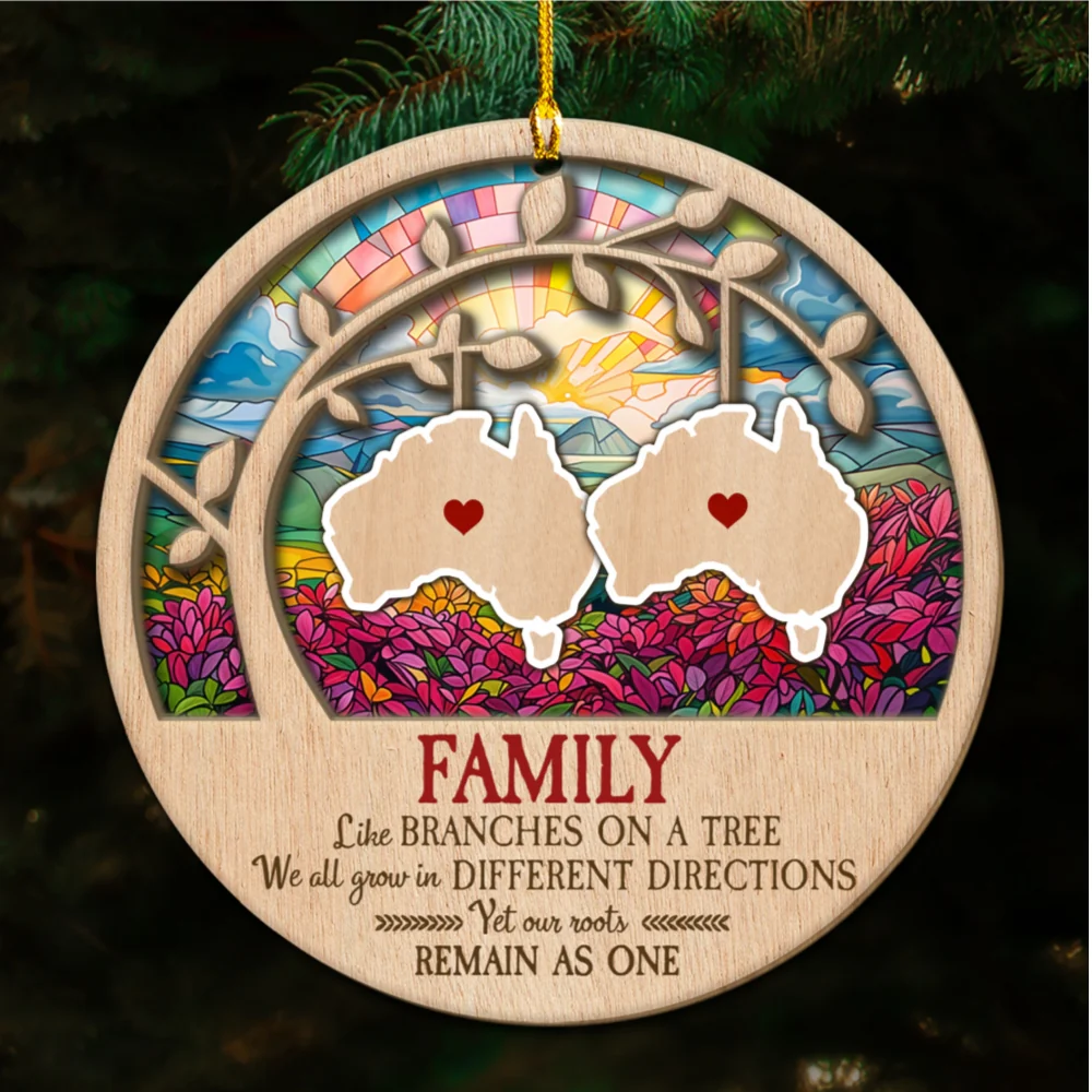 Family Like Branches On A Tree - Personalized Custom Wood Ornament - Image 6