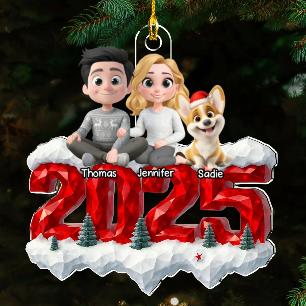 Family Love And Paws - Personalized Custom Acrylic Ornament - Image 6
