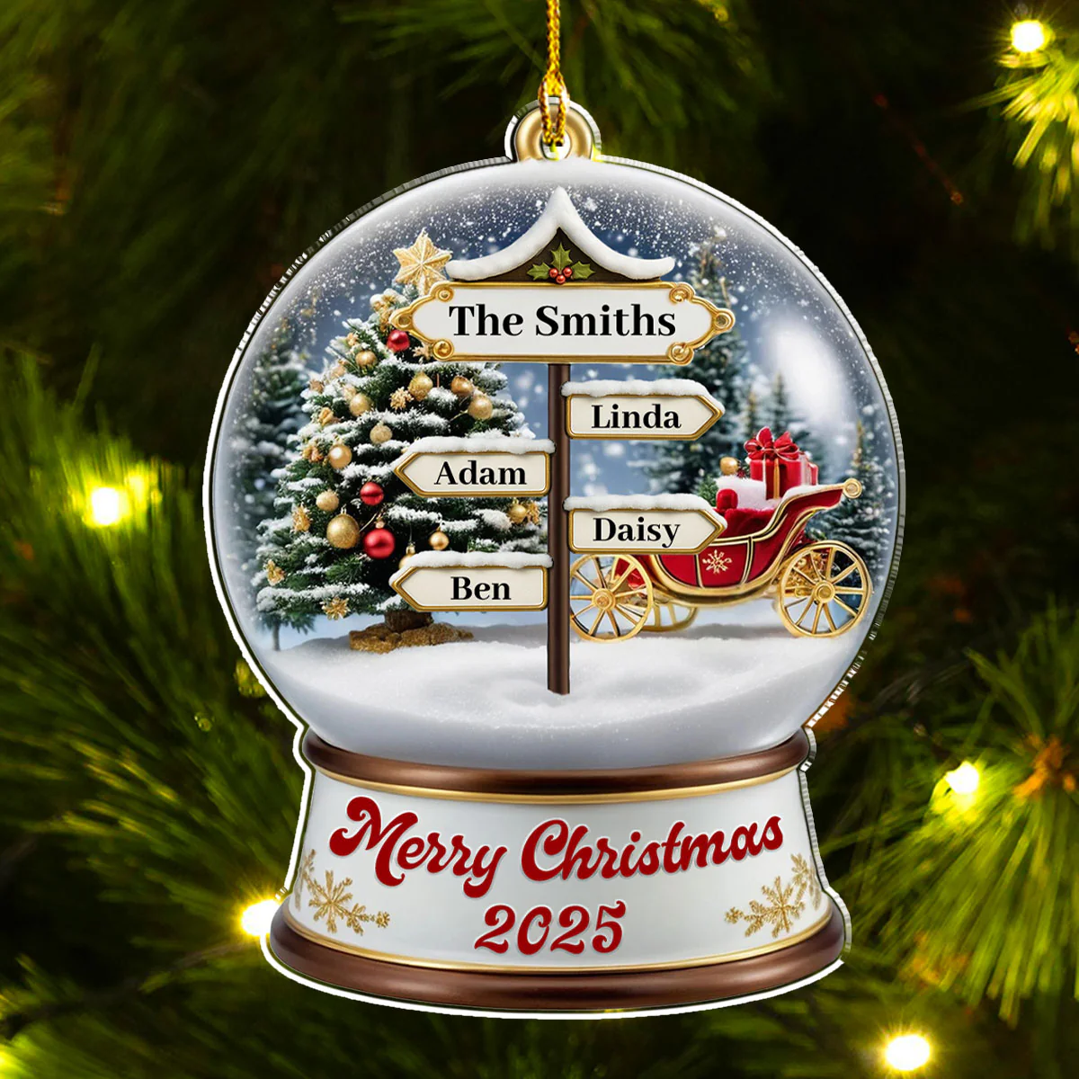Family Love Christmas - Personalized Custom Acrylic Ornament - Image 2