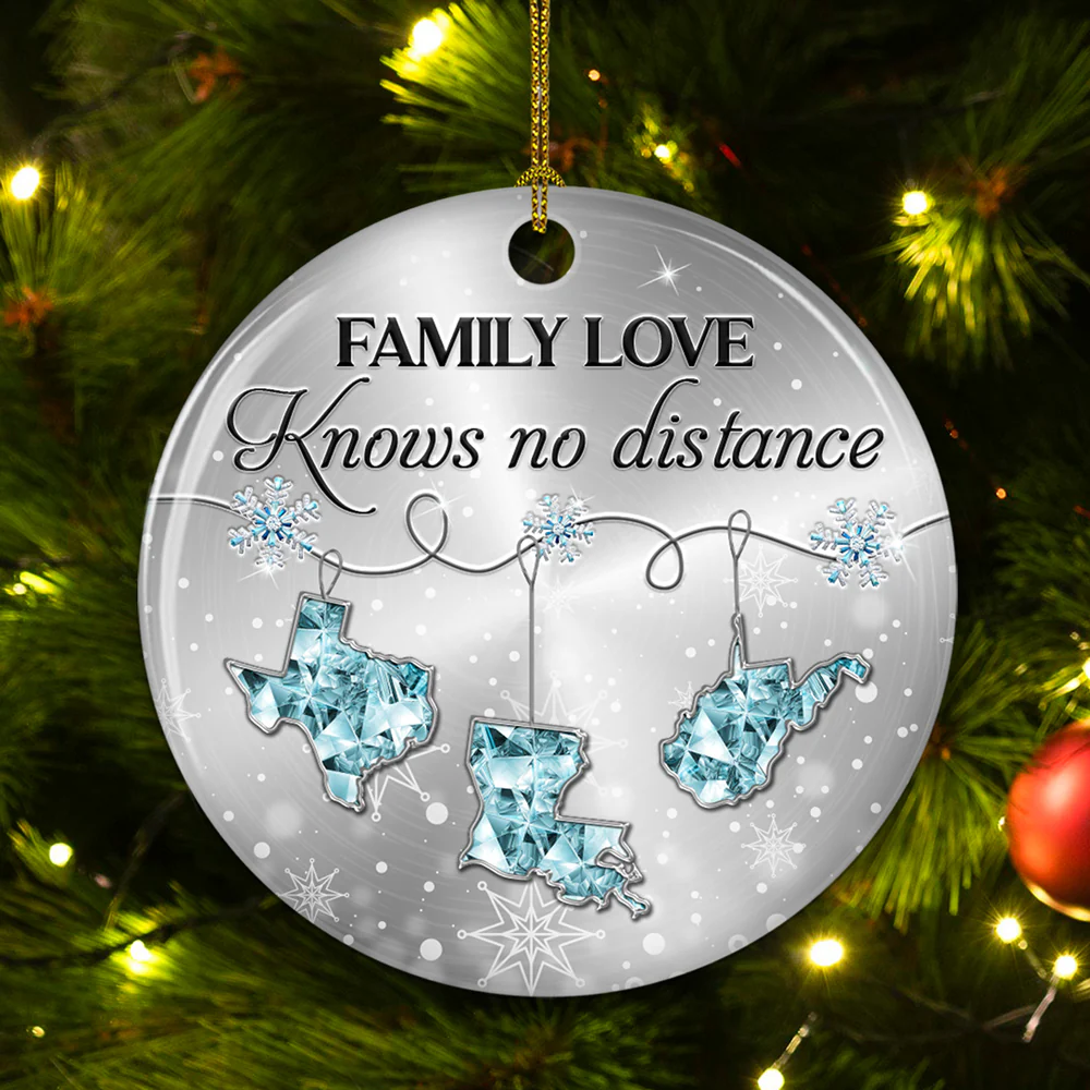 Family Love Crystal - Personalized Custom Ceramic Ornament - Image 2