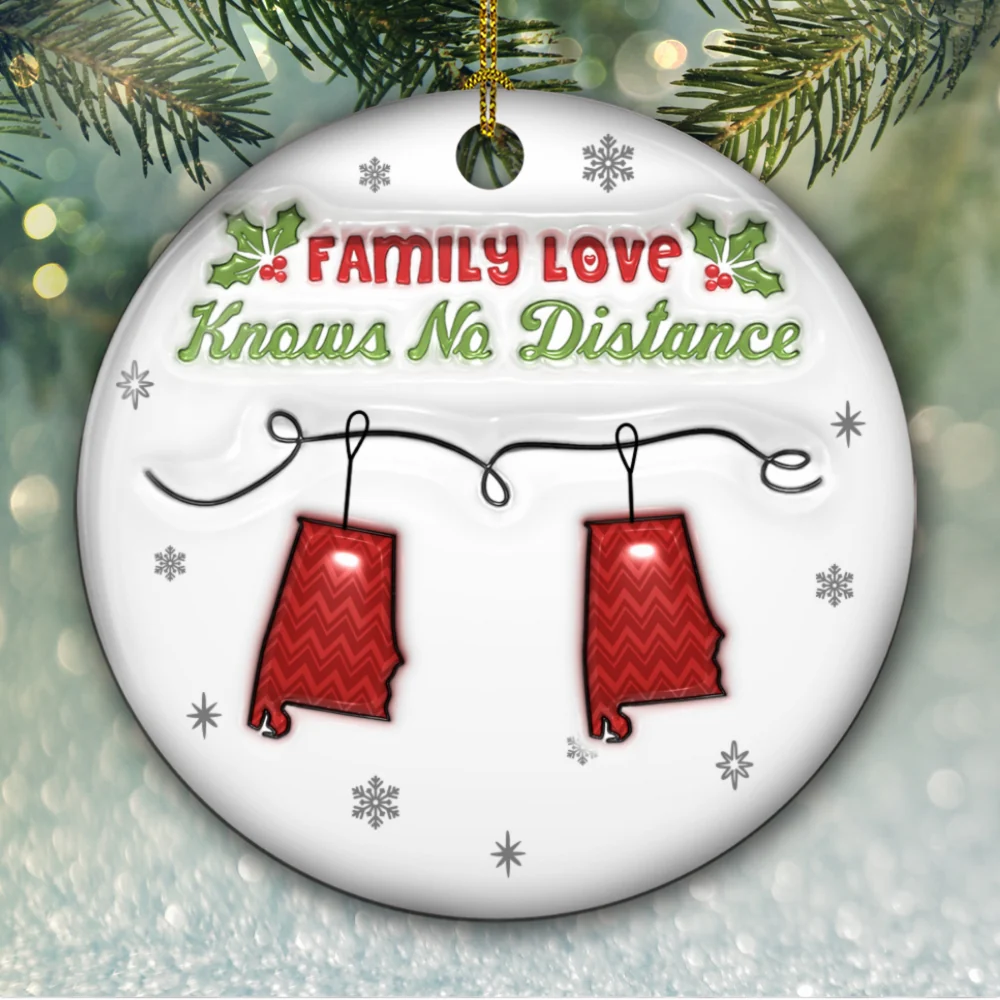 Family Love Does Not Need A Reason - Personalized Custom 3D Inflated Effect Ceramic Ornament - Image 6