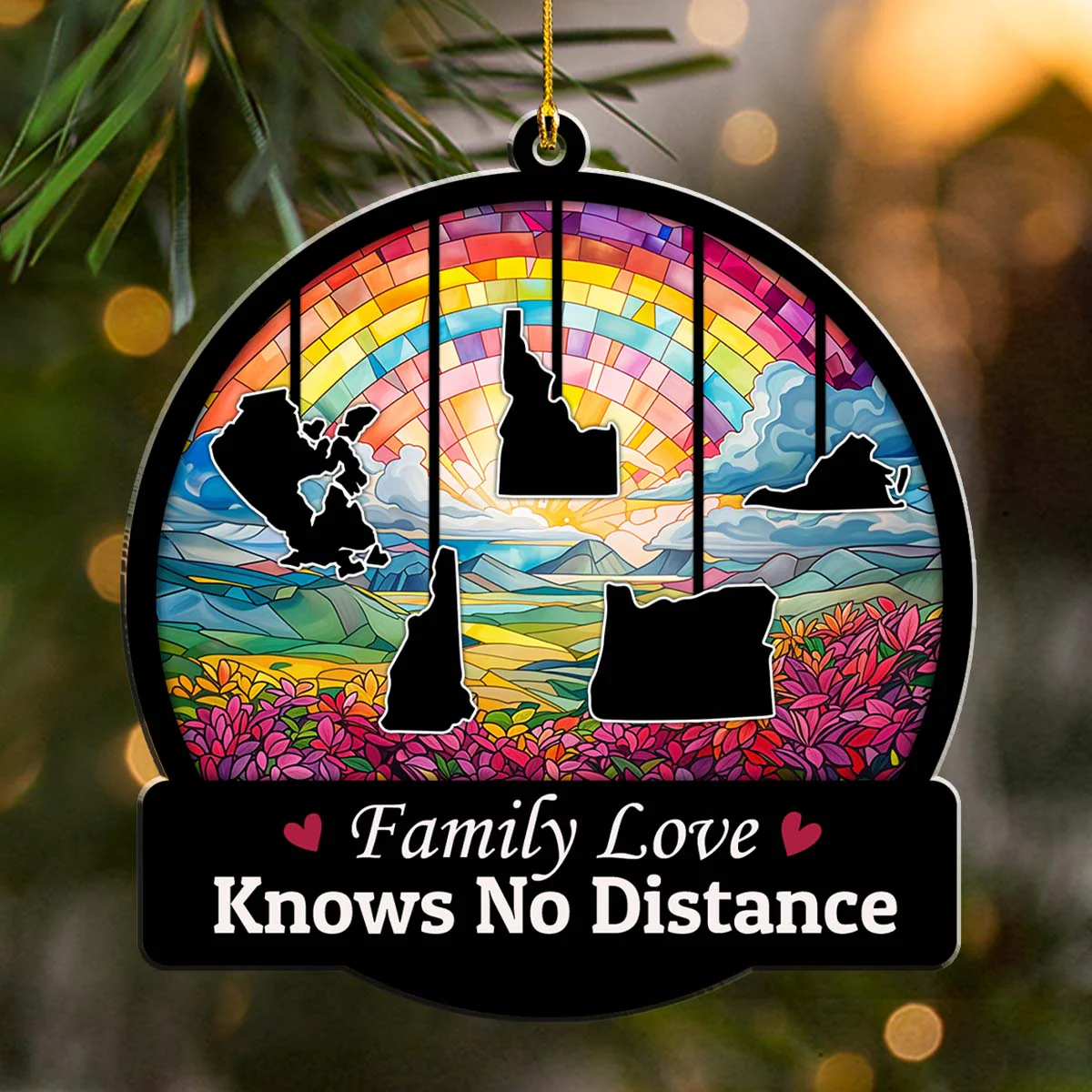 Family Love Knows No Distance Ver 3 - Personalized Custom Acrylic Ornament - Image 4
