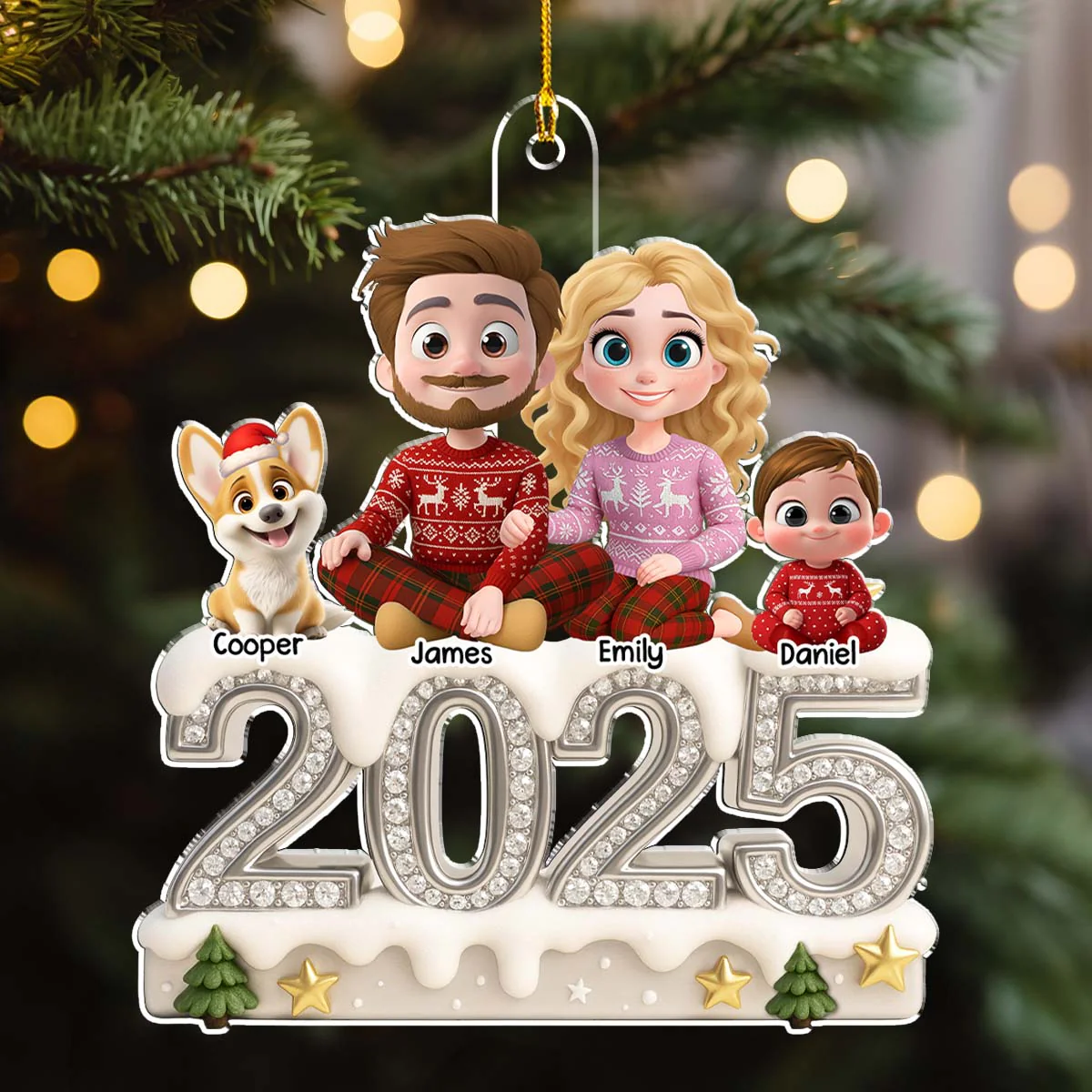Family Love Never Fades Away - Personalized Custom 3D Effect Acrylic Ornament - Image 2