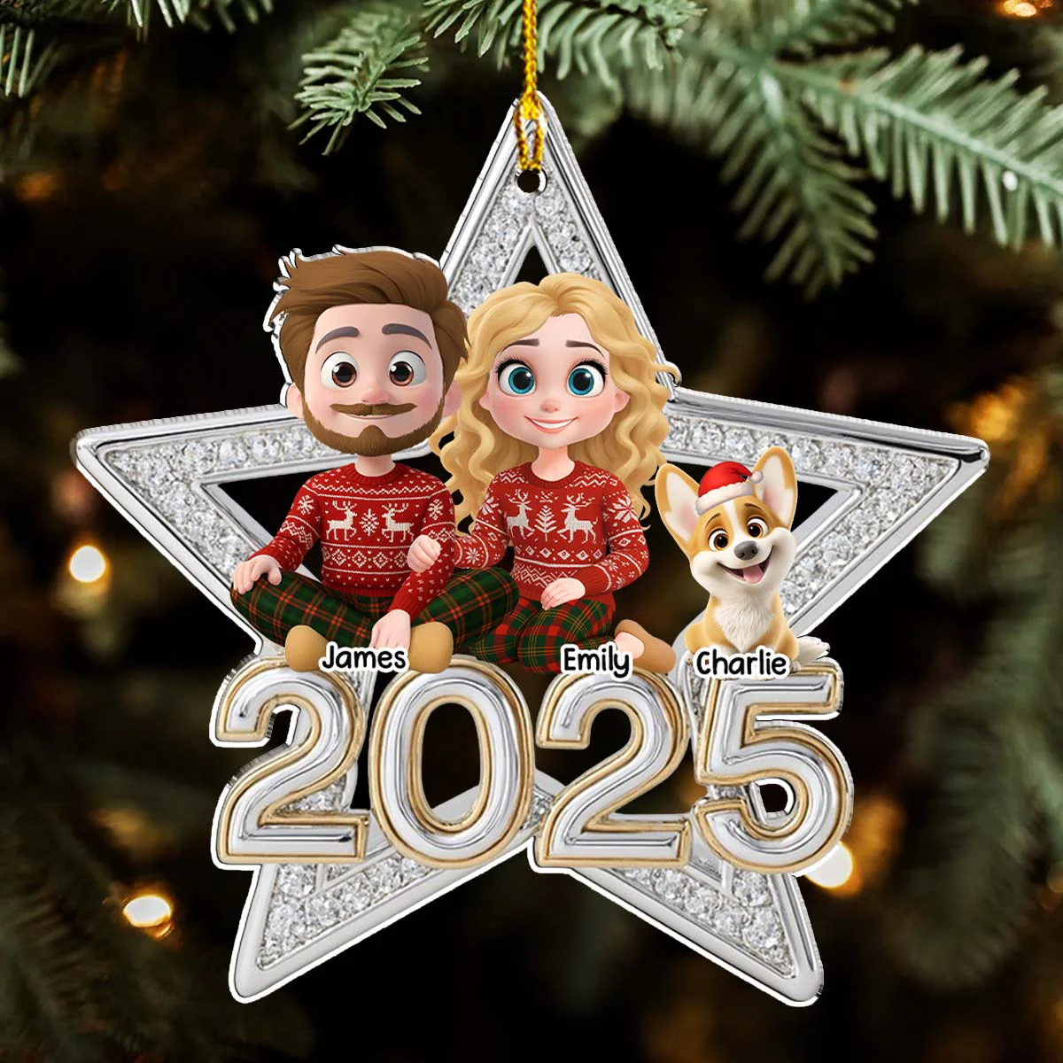 Family Makes Christmas Truly Bright - Personalized Custom 3D Effect Acrylic Ornament - Image 5