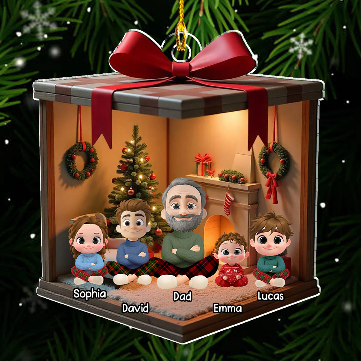 Family Moments 2025 - Personalized Custom Acrylic Ornament - Image 4