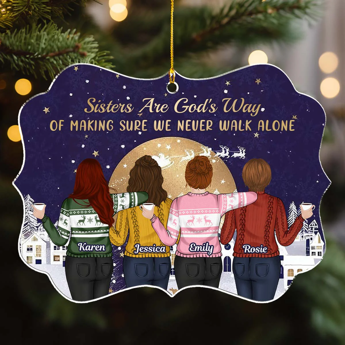 Family Never Walk Alone - Personalized Custom Acrylic Ornament - Image 5