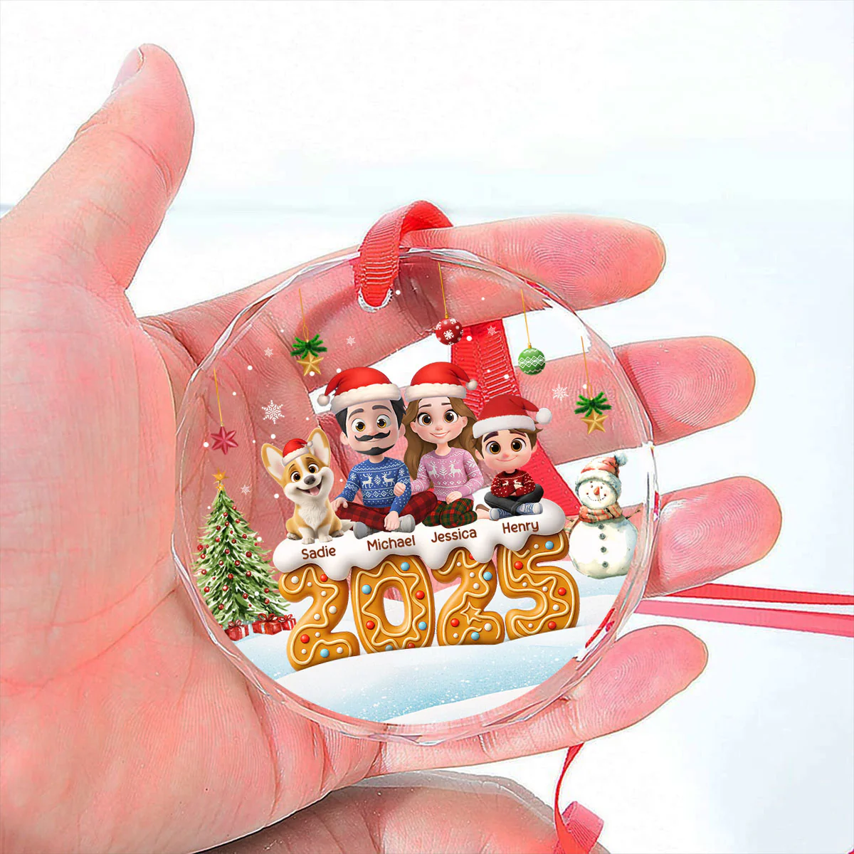 Family Of This Year - Personalized Custom Glass Ornament - Image 5