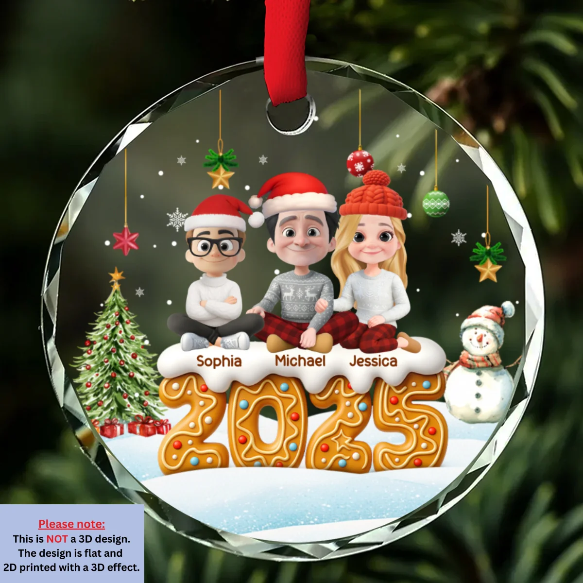 Family Of This Year - Personalized Custom Glass Ornament - Image 7