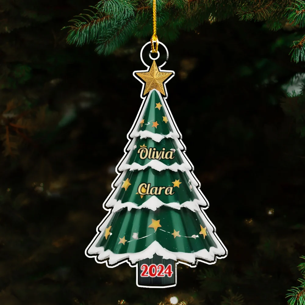 Family Pine Tree - Personalized Custom Acrylic Ornament - Image 6