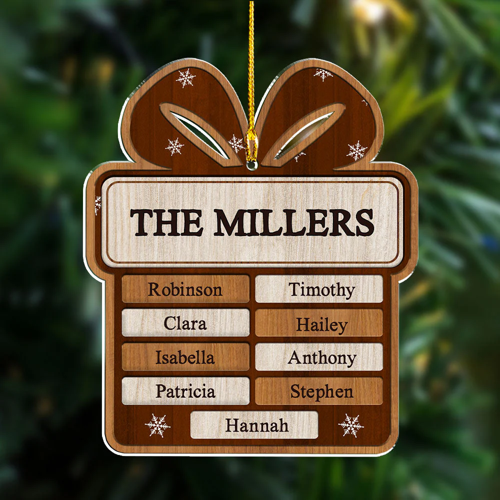 Family Present - Personalized Custom Acrylic Ornament - Image 4