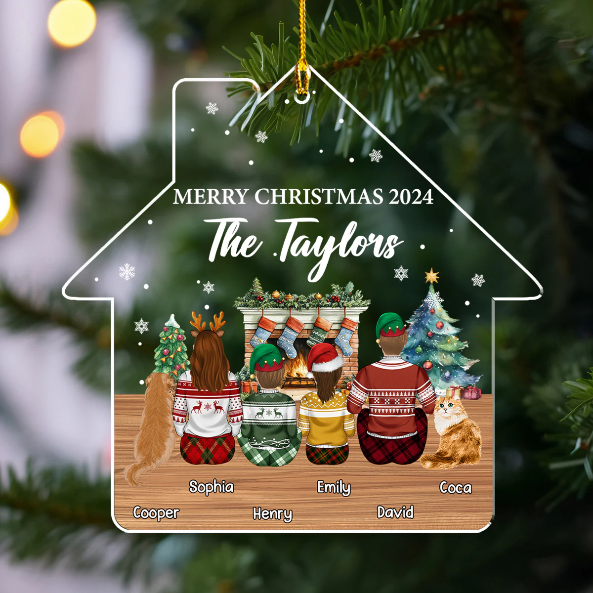 Family Reunion Christmas - Personalized Custom Acrylic Ornament - Image 4