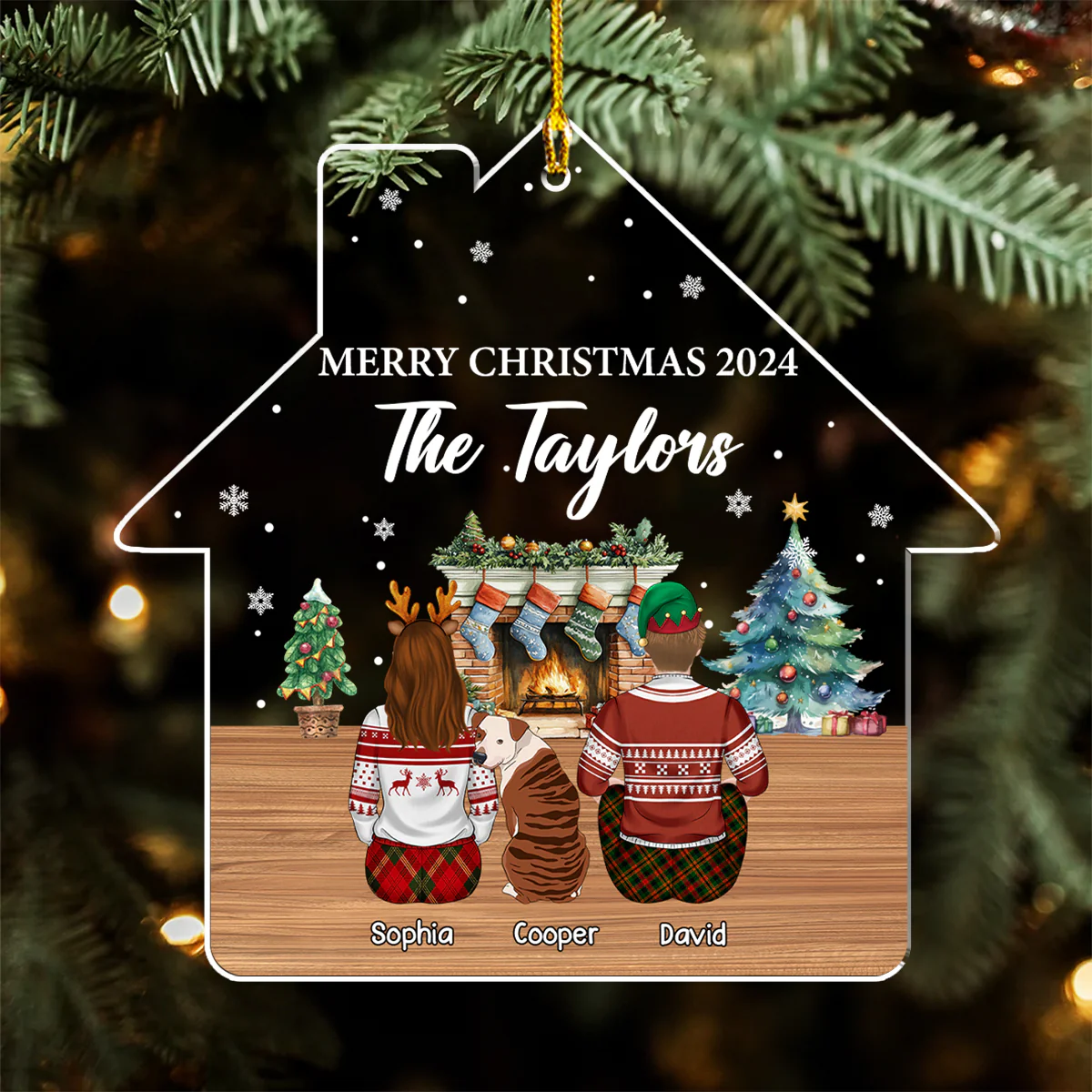 Family Reunion Christmas - Personalized Custom Acrylic Ornament - Image 5