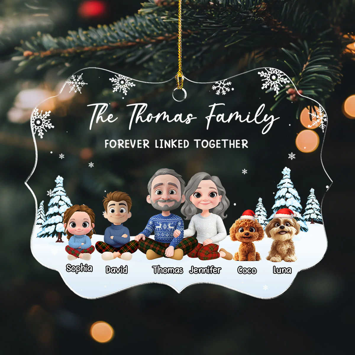 Family Roots Bloom Every Season - Personalized Custom Acrylic Ornament - Image 2