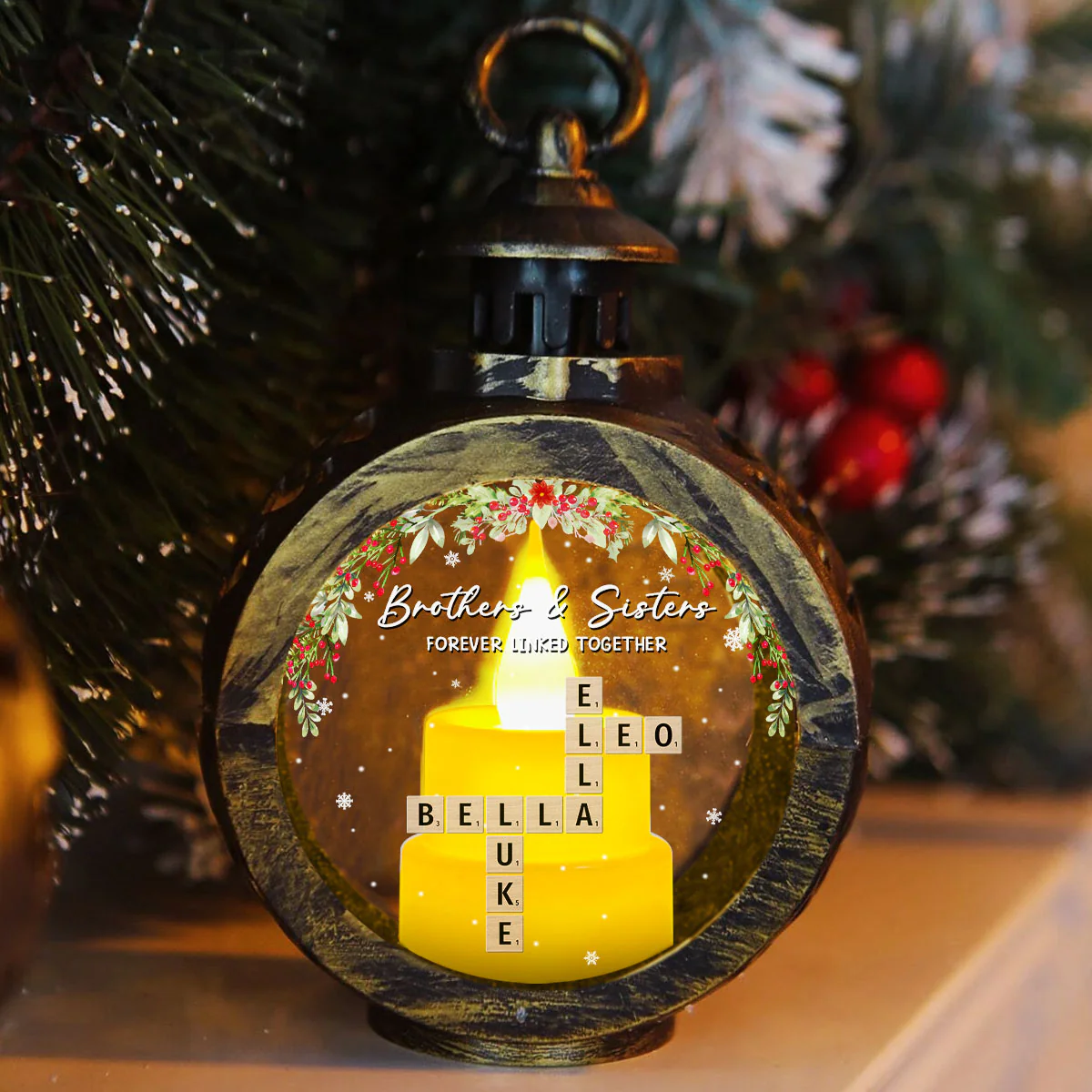 Family Roots Hold Us Close - Personalized Custom Christmas Lantern - Image 3