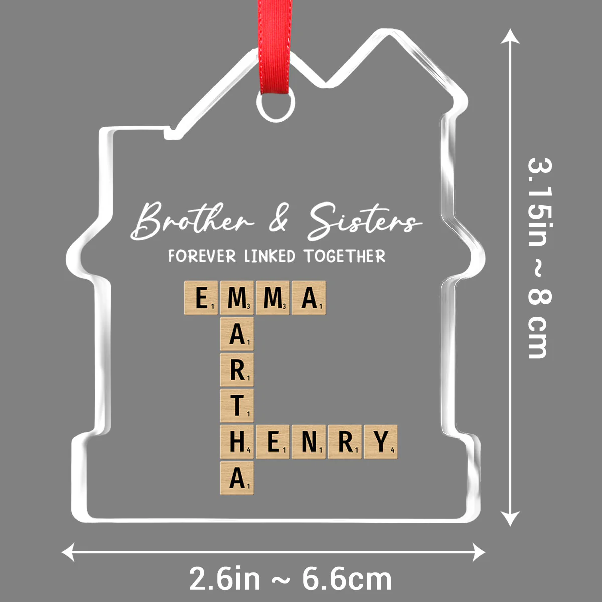 Family Roots Keep Us Together - Personalized Custom House Shaped Glass Ornament - Image 6