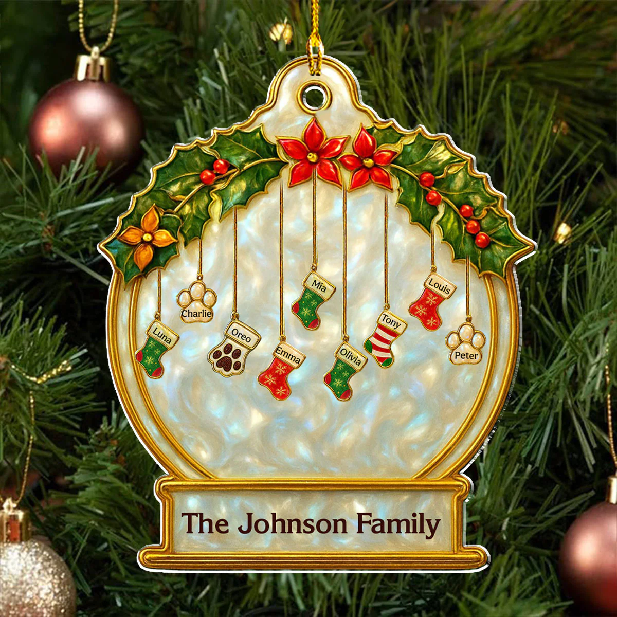 Family Stockings - Personalized Custom Acrylic Ornament - Image 4