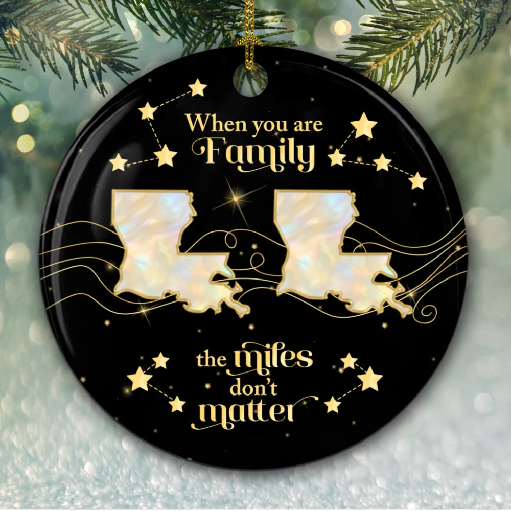 Family The Miles Dont Matter - Personalized Custom Ceramic Ornament - Image 6