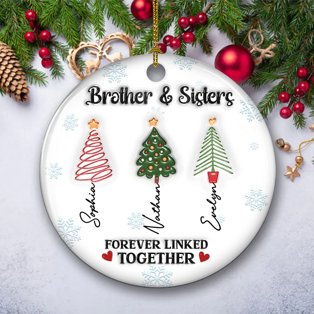 Family Tree Roots - Personalized Custom 3D Inflated Effect Ceramic Ornament - Image 2