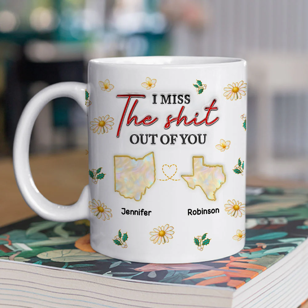 Far Apart But Still Close - Personalized Custom 3D Inflated Effect Coffee Mug - Image 2