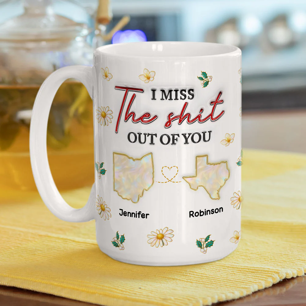 Far Apart But Still Close - Personalized Custom 3D Inflated Effect Coffee Mug - Image 3