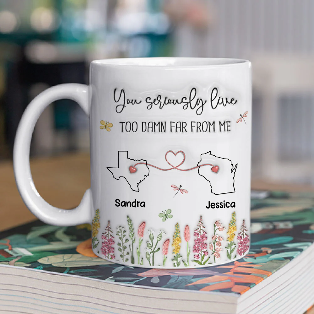 Far Away But Still Connected - Personalized Custom 3D Inflated Effect Mug - Image 2