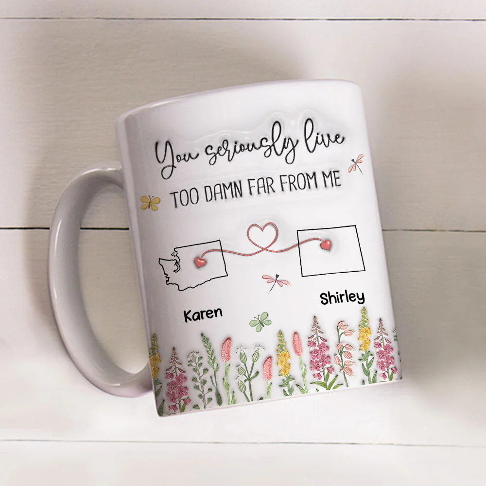 Far Away But Still Connected - Personalized Custom 3D Inflated Effect Mug - Image 3