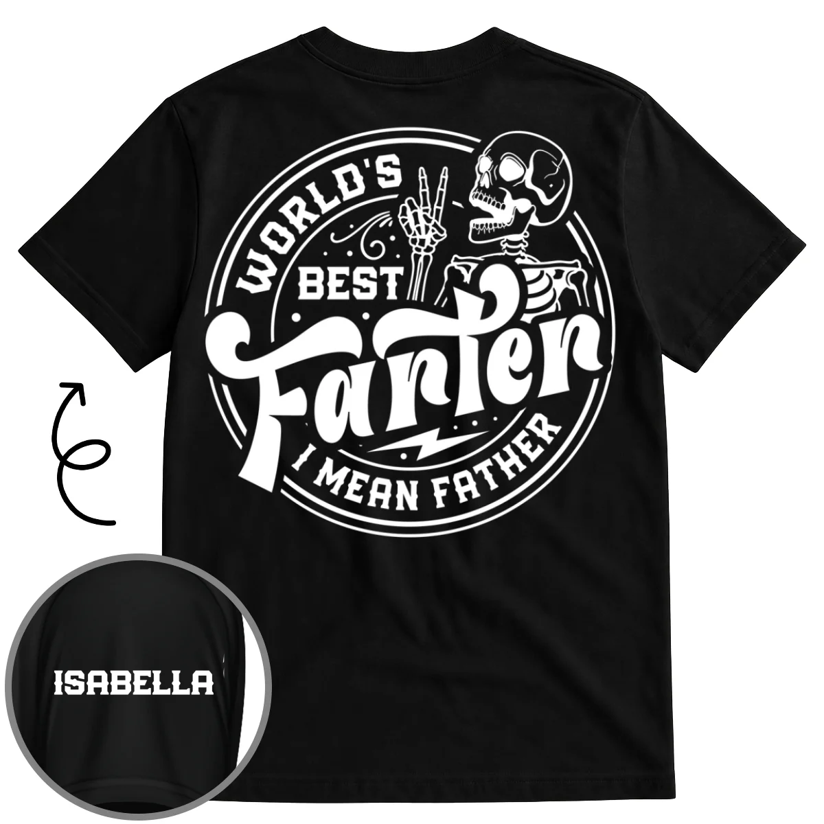 Farter Dad I Mean Father - Personalized Custom Shirt With Design On Sleeve - Image 5