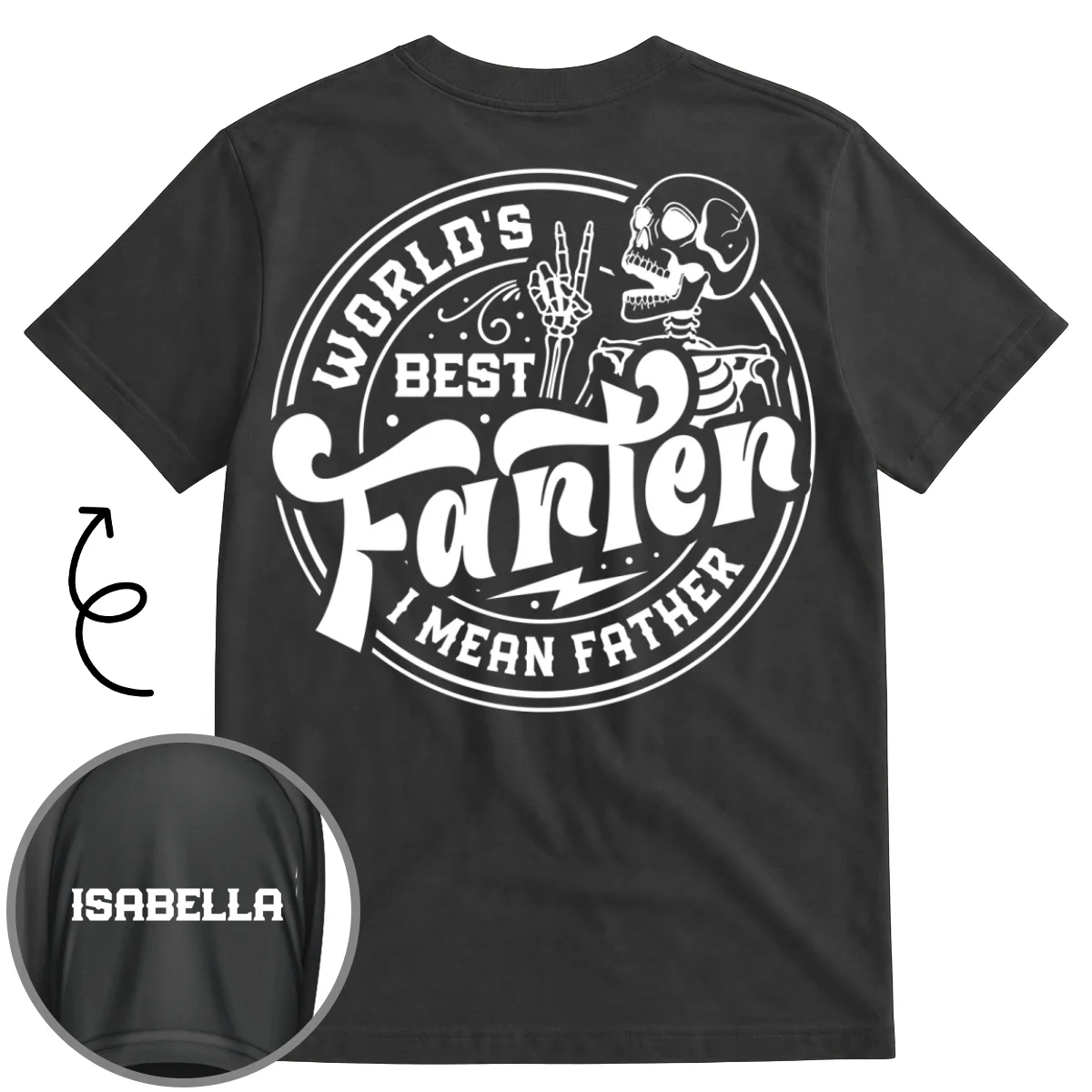 Farter Dad I Mean Father - Personalized Custom Shirt With Design On Sleeve - Image 6