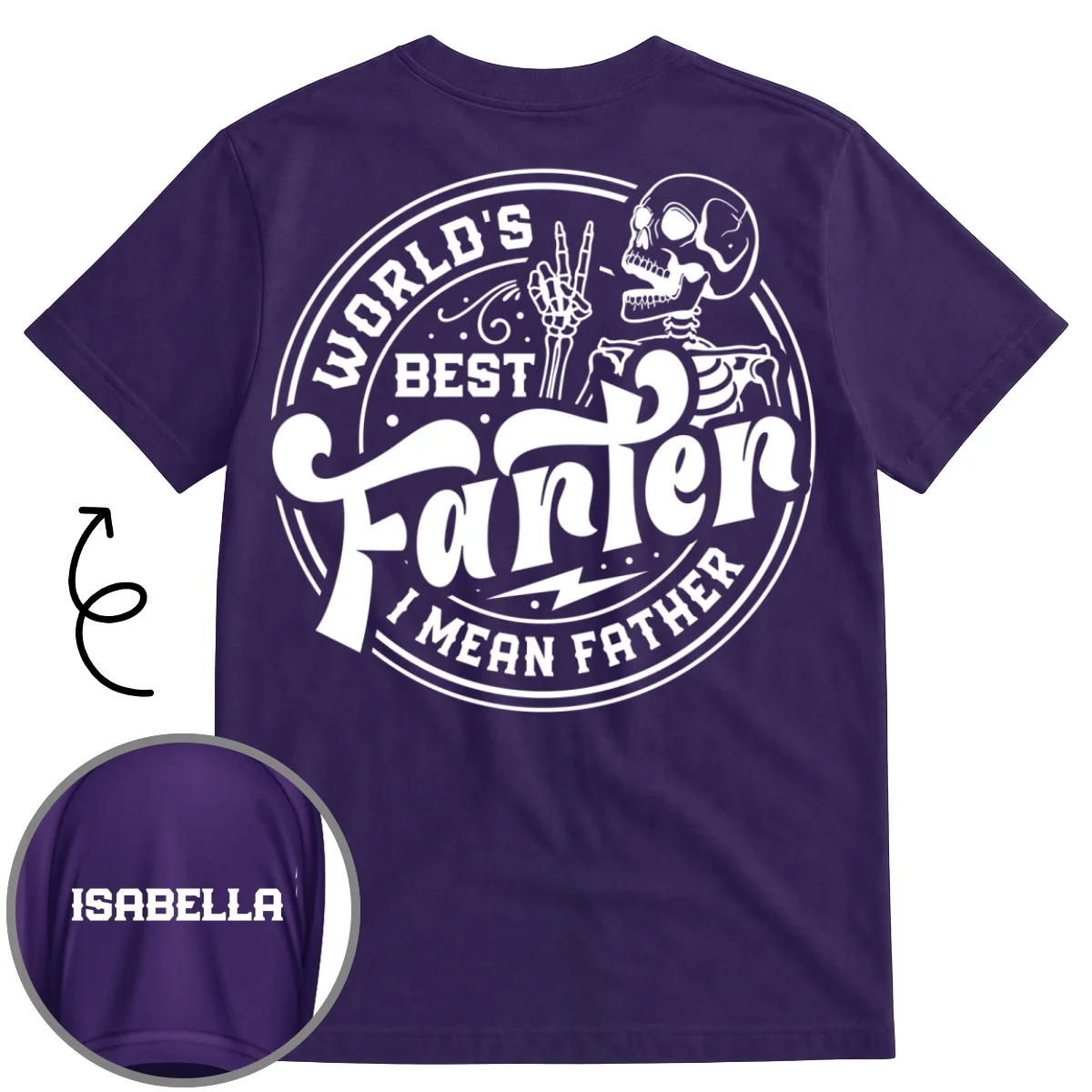 Farter Dad I Mean Father - Personalized Custom Shirt With Design On Sleeve - Image 7