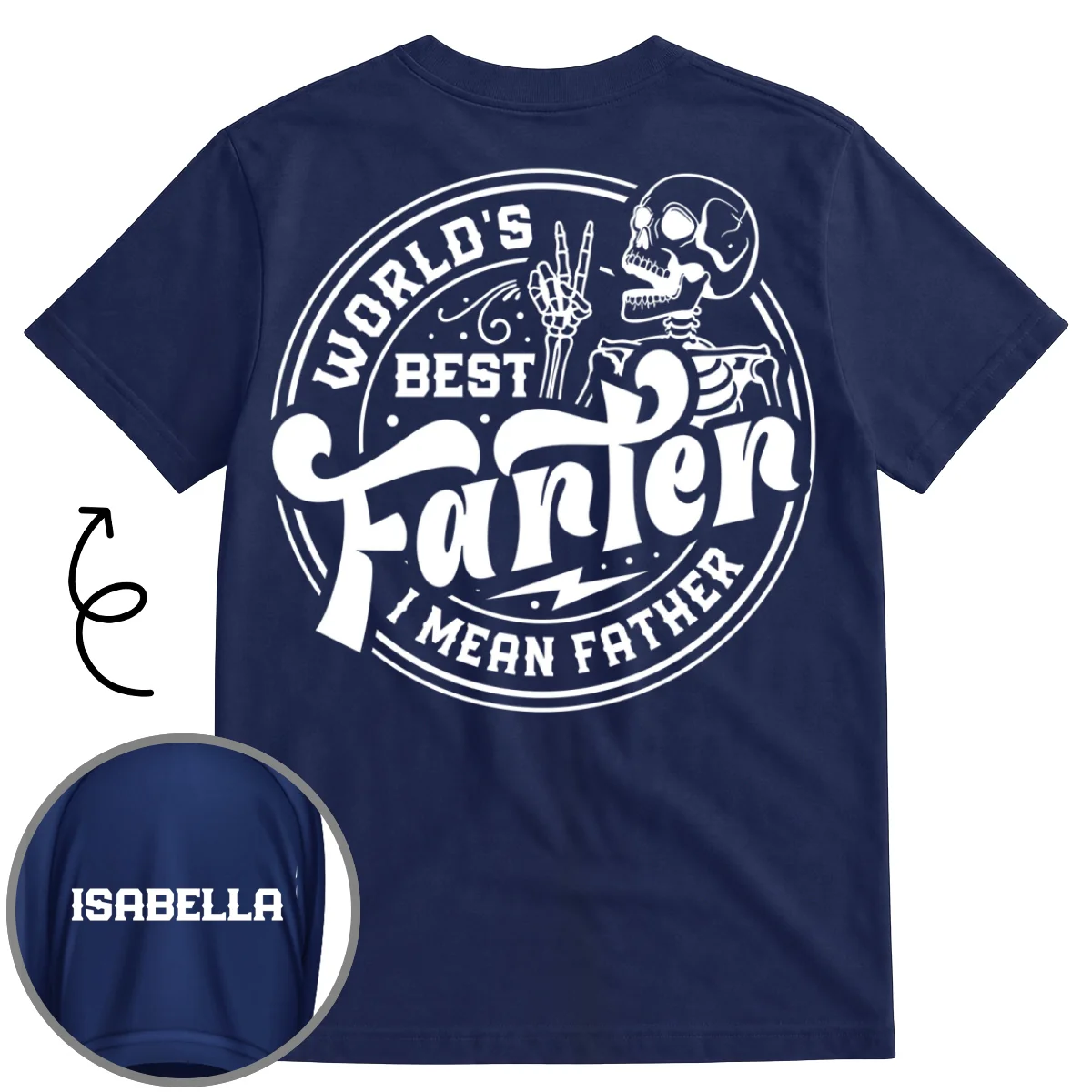 Farter Dad I Mean Father - Personalized Custom Shirt With Design On Sleeve - Image 9