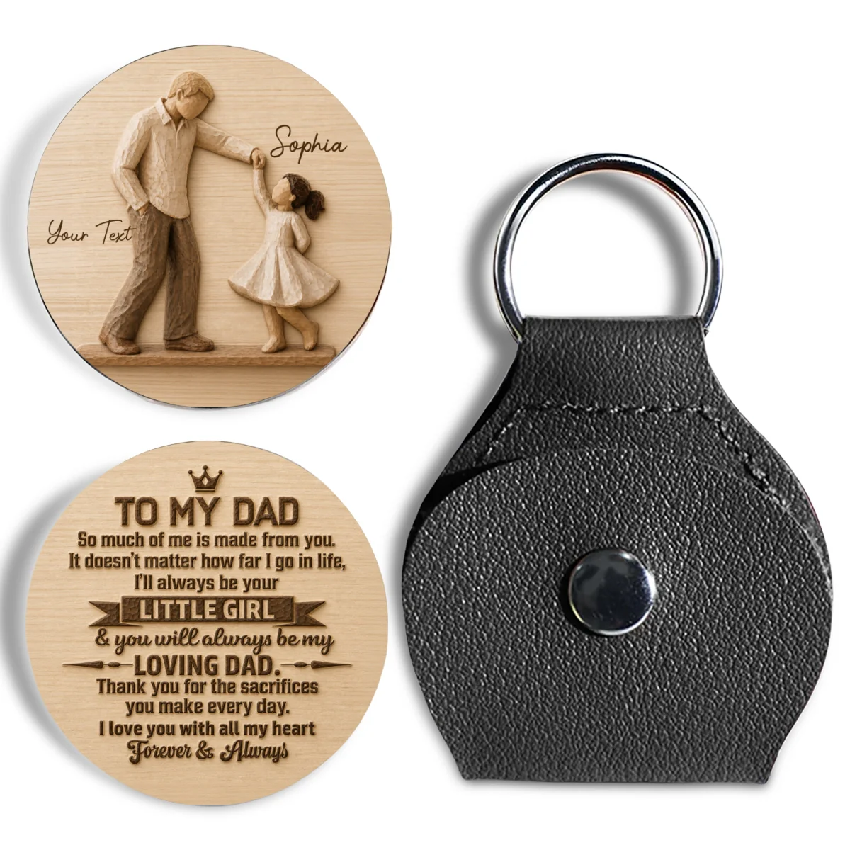 Father And Daughter Dancing - Personalized Custom Pocket Hug - Image 8